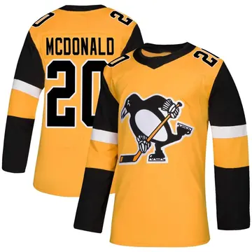 Men's Ab Mcdonald Pittsburgh Penguins ＃20 Authentic Gold Alternate Jersey