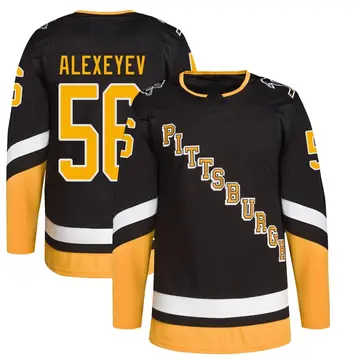 Men's Alexander Alexeyev Pittsburgh Penguins ＃56 Authentic Black 2021/22 Alternate Primegreen Pro Player Jersey