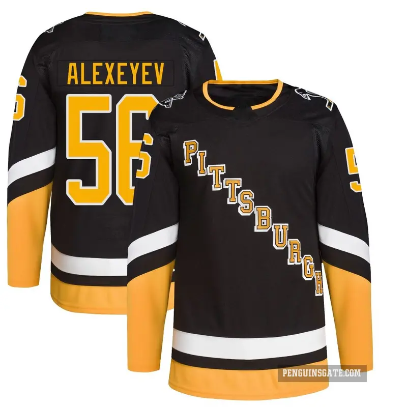 Men's Alexander Alexeyev Pittsburgh Penguins ＃56 Authentic Black 2021/22 Alternate Primegreen Pro Player Jersey