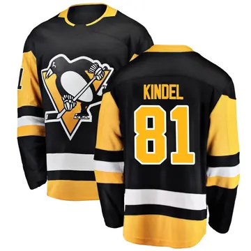 Men's Ben Kindel Pittsburgh Penguins ＃81 Breakaway Black Home Jersey