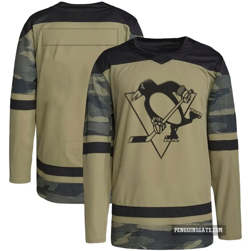 Men's Blank Pittsburgh Penguins Authentic Camo ＃ Military Appreciation Practice Jersey