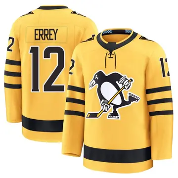 Men's Bob Errey Pittsburgh Penguins ＃12 Premium Gold Alternate 2025 Jersey