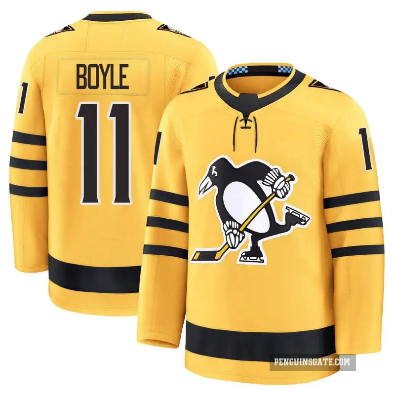 Men's Brian Boyle Pittsburgh Penguins ＃11 Premium Gold Alternate 2025 Jersey