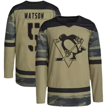 Men's Bryan Watson Pittsburgh Penguins ＃5 Authentic Camo Military Appreciation Practice Jersey