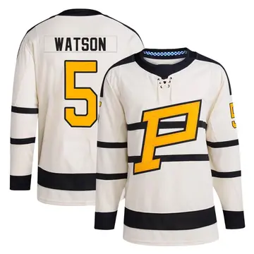 Men's Bryan Watson Pittsburgh Penguins ＃5 Authentic Cream 2023 Winter Classic Jersey