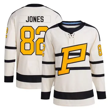 Men's Caleb Jones Pittsburgh Penguins ＃82 Authentic Cream 2023 Winter Classic Jersey