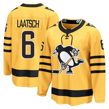 Men's Daniel Laatsch Pittsburgh Penguins ＃6 Breakaway Gold Alternate 2025 Jersey