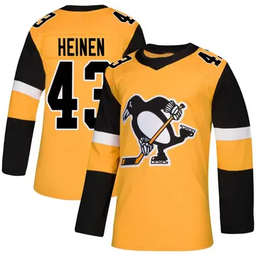 Men's Danton Heinen Pittsburgh Penguins ＃43 Authentic Gold Alternate Jersey