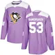 Men's Dmitri Samorukov Pittsburgh Penguins ＃53 Authentic Purple Fights Cancer Practice Jersey