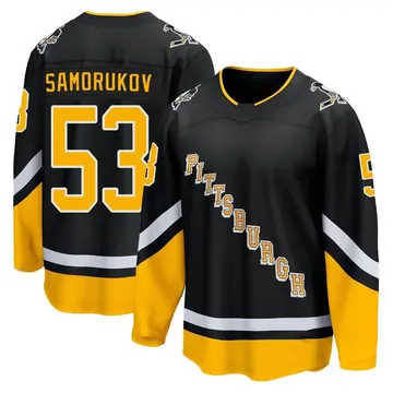 Men's Dmitri Samorukov Pittsburgh Penguins ＃53 Breakaway Black 2021/22 Alternate Premier Player Jersey