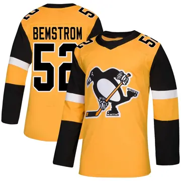 Men's Emil Bemstrom Pittsburgh Penguins ＃52 Authentic Gold Alternate Jersey