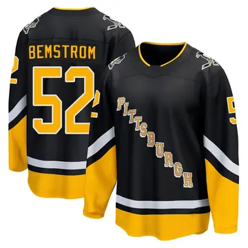 Men's Emil Bemstrom Pittsburgh Penguins ＃52 Breakaway Black 2021/22 Alternate Premier Player Jersey