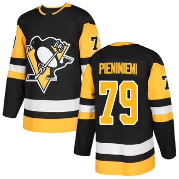 Men's Emil Pieniniemi Pittsburgh Penguins ＃79 Authentic Black Home Jersey