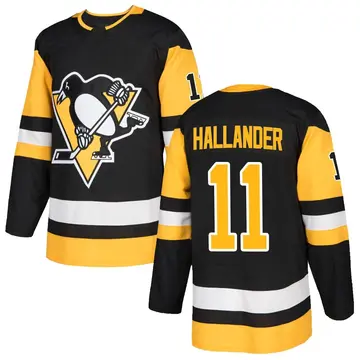 Men's Filip Hallander Pittsburgh Penguins ＃11 Authentic Black Home Jersey