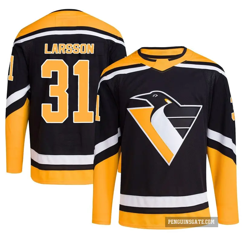 Men's Filip Larsson Pittsburgh Penguins ＃31 Authentic Black Reverse Retro 2.0 Jersey