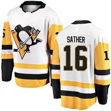 Men's Glen Sather Pittsburgh Penguins ＃16 Breakaway White Away Jersey