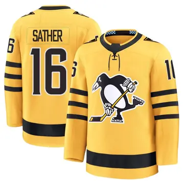 Men's Glen Sather Pittsburgh Penguins ＃16 Premium Gold Alternate 2025 Jersey