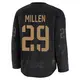 Men's Greg Millen Pittsburgh Penguins ＃29 Premium Black 2024 Military Appreciation Practice Jersey