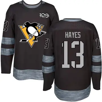 Men's Kevin Hayes Pittsburgh Penguins ＃13 Authentic Black 1917-2017 100th Anniversary Jersey