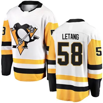 Men's Kris Letang Pittsburgh Penguins ＃58 Breakaway White Away Jersey