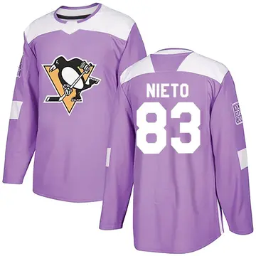 Men's Matt Nieto Pittsburgh Penguins ＃83 Authentic Purple Fights Cancer Practice Jersey