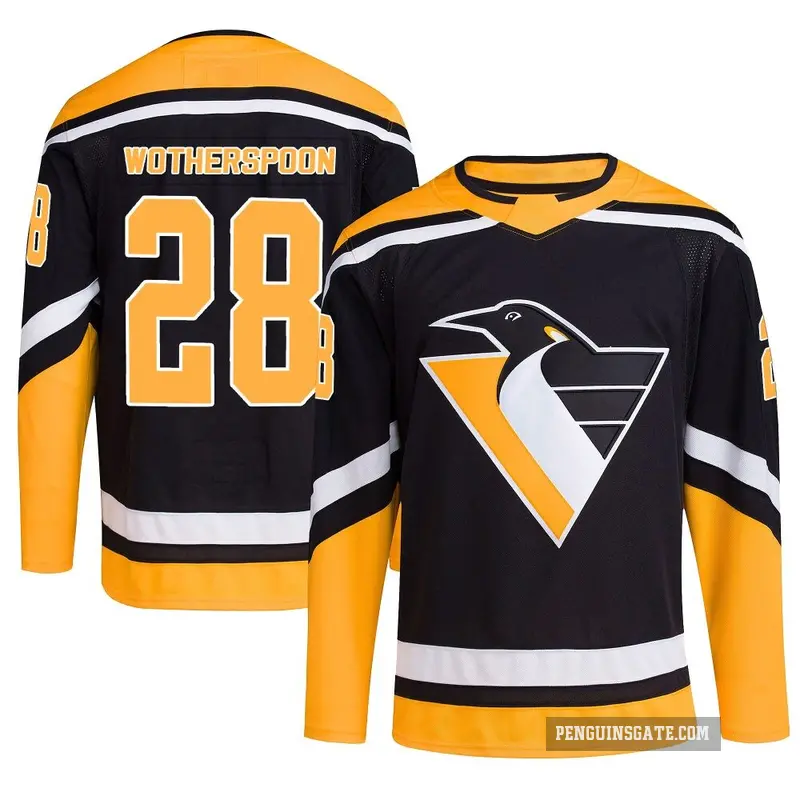 Men's Parker Wotherspoon Pittsburgh Penguins ＃28 Authentic Black Reverse Retro 2.0 Jersey