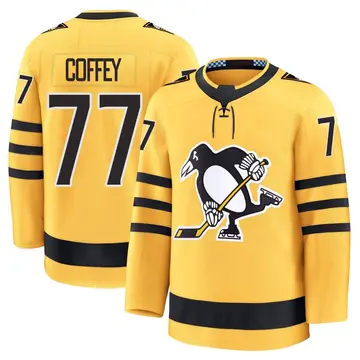 Men's Paul Coffey Pittsburgh Penguins ＃77 Premium Gold Alternate 2025 Jersey