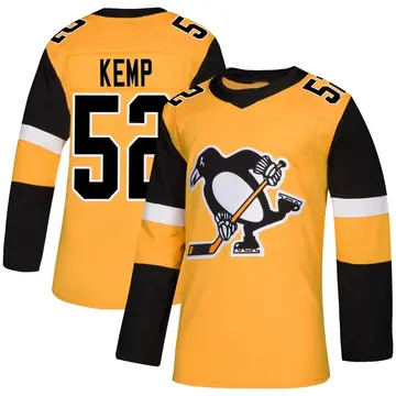 Men's Philip Kemp Pittsburgh Penguins ＃52 Authentic Gold Alternate Jersey