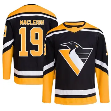 Men's Rick Macleish Pittsburgh Penguins ＃19 Authentic Black Reverse Retro 2.0 Jersey