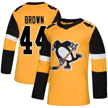 Men's Rob Brown Pittsburgh Penguins ＃44 Authentic Gold Alternate Jersey