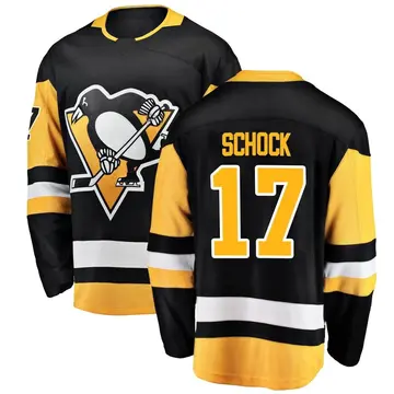 Men's Ron Schock Pittsburgh Penguins ＃17 Breakaway Black Home Jersey