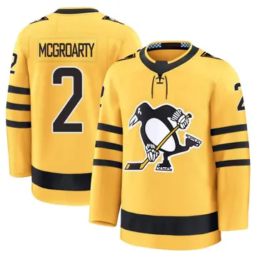 Men's Rutger McGroarty Pittsburgh Penguins ＃2 Premium Gold Alternate 2025 Jersey