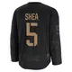 Men's Ryan Shea Pittsburgh Penguins ＃5 Premium Black 2024 Military Appreciation Practice Jersey