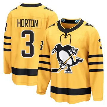 Men's Tim Horton Pittsburgh Penguins ＃3 Breakaway Gold Alternate 2025 Jersey