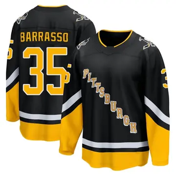 Men's Tom Barrasso Pittsburgh Penguins ＃35 Breakaway Black 2021/22 Alternate Premier Player Jersey