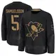 Men's Ulf Samuelsson Pittsburgh Penguins ＃5 Premium Black 2024 Military Appreciation Practice Jersey
