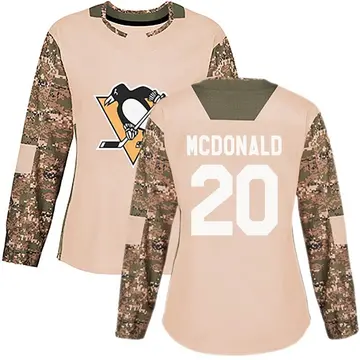 Women's Ab Mcdonald Pittsburgh Penguins ＃20 Authentic Camo Veterans Day Practice Jersey