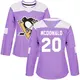 Women's Ab Mcdonald Pittsburgh Penguins ＃20 Authentic Purple Fights Cancer Practice Jersey