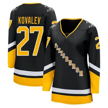 Women's Alex Kovalev Pittsburgh Penguins ＃27 Breakaway Black 2021/22 Alternate Premier Player Jersey