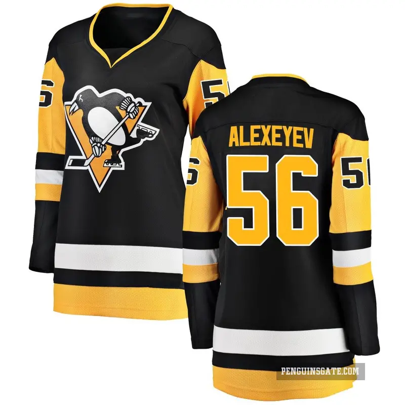 Women's Alexander Alexeyev Pittsburgh Penguins ＃56 Breakaway Black Home Jersey