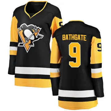 Women's Andy Bathgate Pittsburgh Penguins ＃9 Breakaway Black Home Jersey