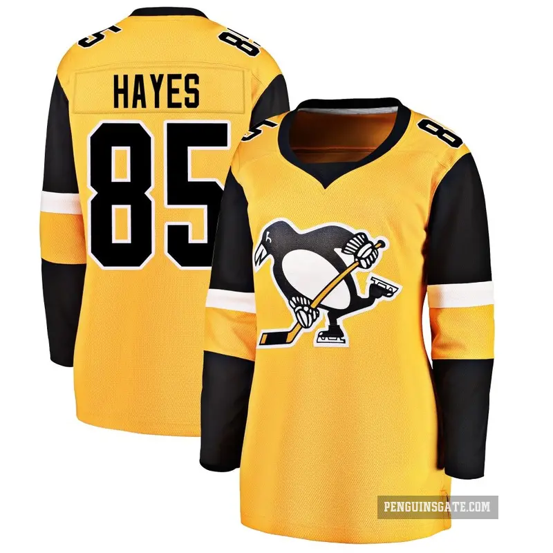 Women's Avery Hayes Pittsburgh Penguins ＃85 Breakaway Gold Alternate Jersey