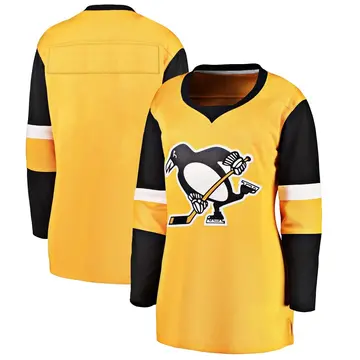 Women's Blank Pittsburgh Penguins Breakaway Gold ＃ Alternate Jersey
