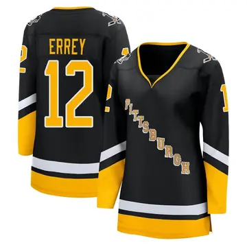 Women's Bob Errey Pittsburgh Penguins ＃12 Breakaway Black 2021/22 Alternate Premier Player Jersey