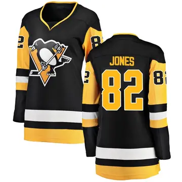 Women's Caleb Jones Pittsburgh Penguins ＃82 Breakaway Black Home Jersey