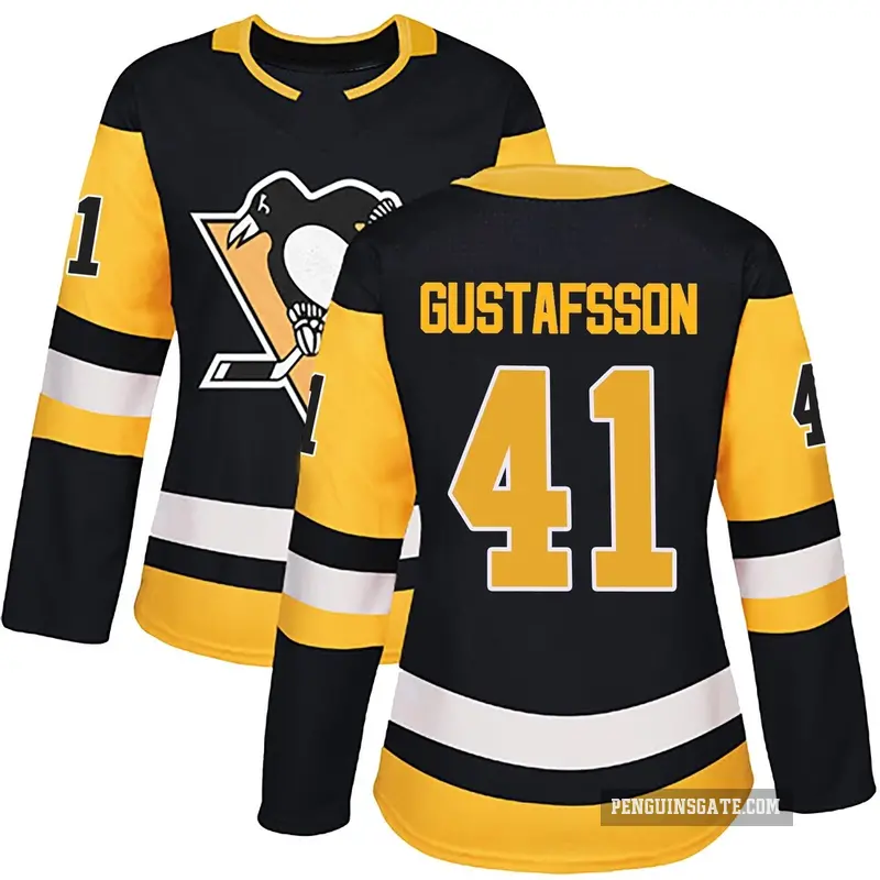 Women's David Gustafsson Pittsburgh Penguins ＃41 Authentic Black Home Jersey