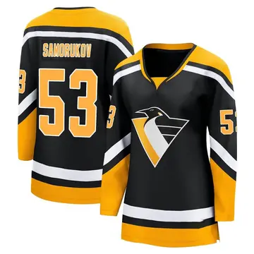 Women's Dmitri Samorukov Pittsburgh Penguins ＃53 Breakaway Black Special Edition 2.0 Jersey