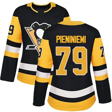 Women's Emil Pieniniemi Pittsburgh Penguins ＃79 Authentic Black Home Jersey