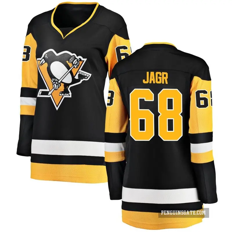 Women's Jaromir Jagr Pittsburgh Penguins ＃68 Breakaway Black Home Jersey