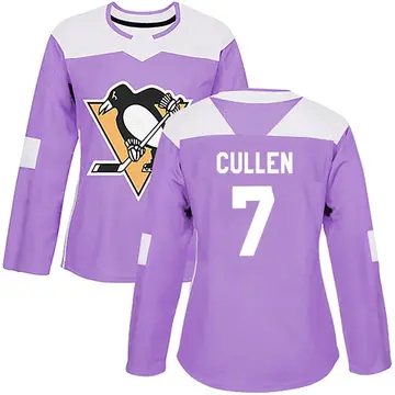 Women's Matt Cullen Pittsburgh Penguins ＃7 Authentic Purple Fights Cancer Practice Jersey